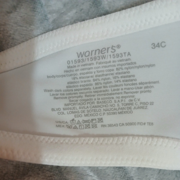 Warner's Bra NWT size 34 C white - Picture 3 of 4